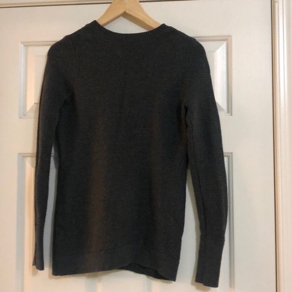 LOFT crew neck charcoal gray sweater S - Picture 3 of 7